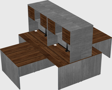 Quad l-shaped office desks