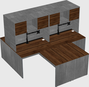 Quad l-shaped office desks