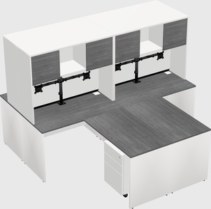 Quad l-shaped office desks