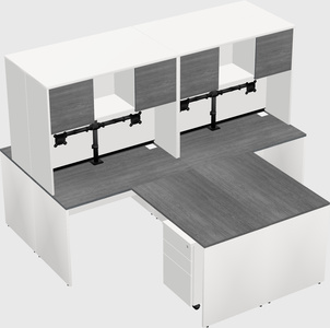Quad l-shaped office desks