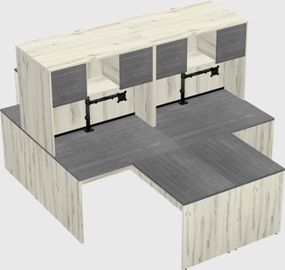 Quad l-shaped office desks