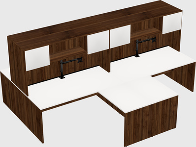 Quad l-shaped office desks