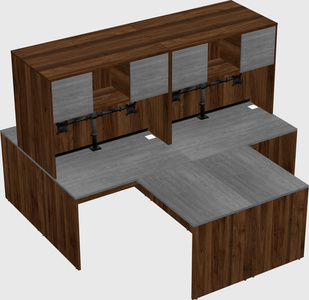 Quad l-shaped office desks