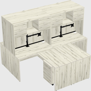 Quad l-shaped office desks
