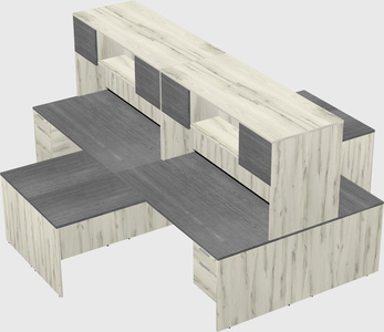 Quad l-shaped office desks