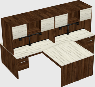 Quad l-shaped office desks