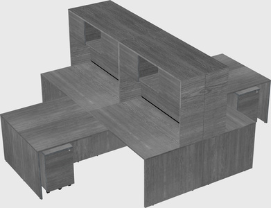 Quad l-shaped office desks