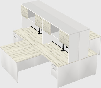Quad l-shaped office desks