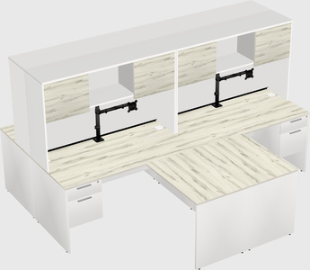 Quad l-shaped office desks