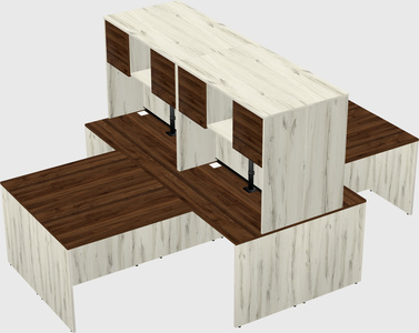 Quad l-shaped office desks
