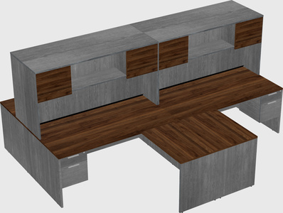 Quad l-shaped office desks