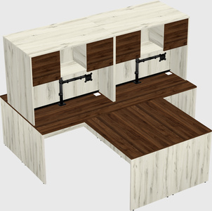 Quad l-shaped office desks