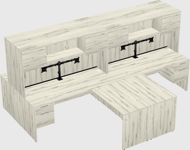Quad l-shaped office desks