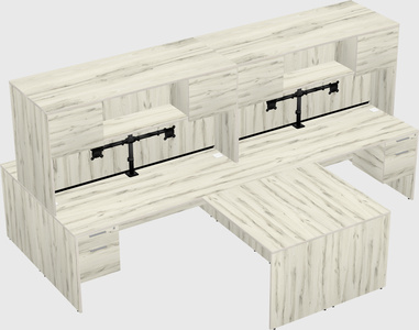 Quad l-shaped office desks