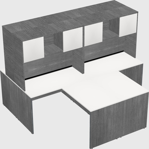Quad l-shaped office desks