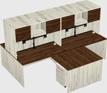 Quad l-shaped office desks