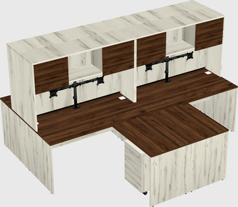 Quad l-shaped office desks