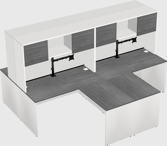 Quad l-shaped office desks