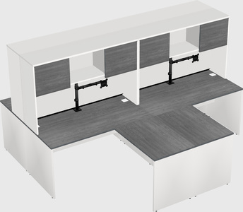 Quad l-shaped office desks