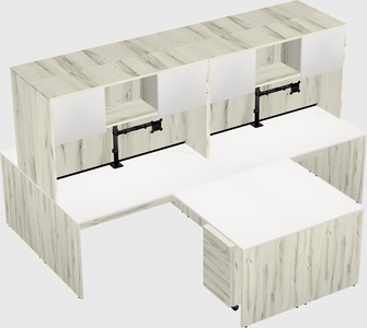Quad l-shaped office desks