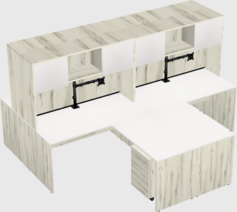 Quad l-shaped office desks