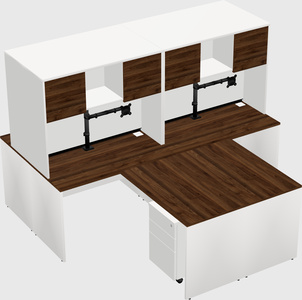 Quad l-shaped office desks