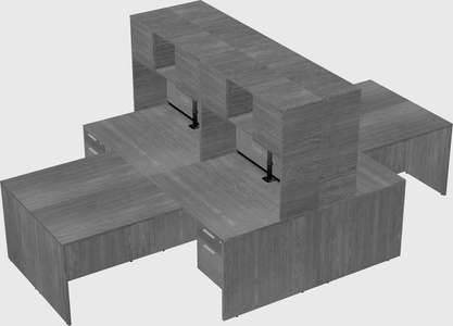 Quad l-shaped office desks