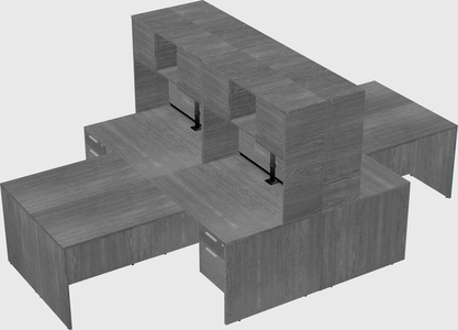 Quad l-shaped office desks