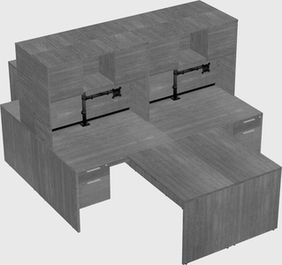 Quad l-shaped office desks