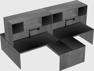 Quad l-shaped office desks