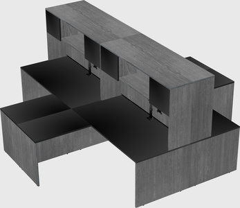 Quad l-shaped office desks