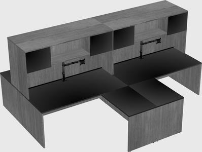 Quad l-shaped office desks