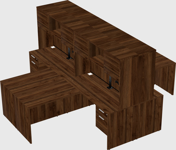 Quad l-shaped office desks