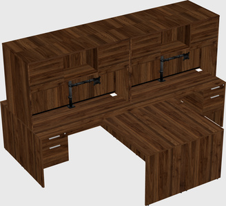 Quad l-shaped office desks
