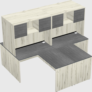 Quad l-shaped office desks