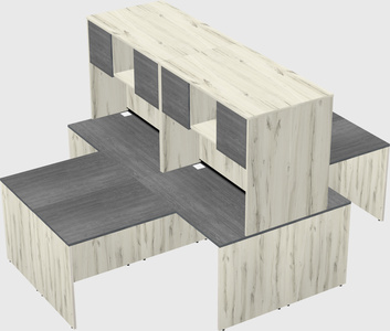 Quad l-shaped office desks