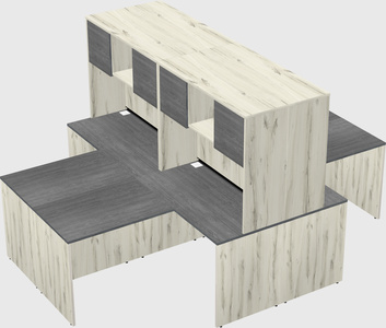 Quad l-shaped office desks