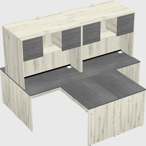 Quad l-shaped office desks