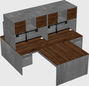 Quad l-shaped office desks