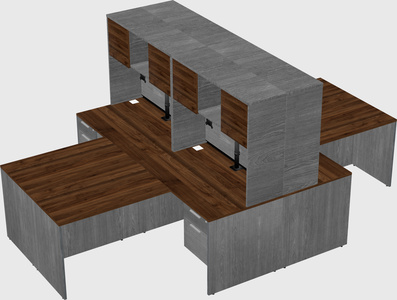 Quad l-shaped office desks