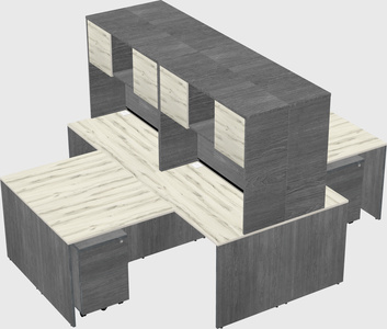 Quad l-shaped office desks