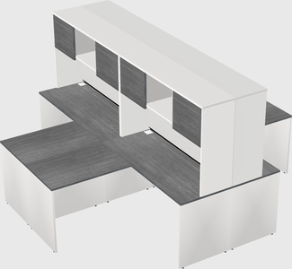 Quad l-shaped office desks
