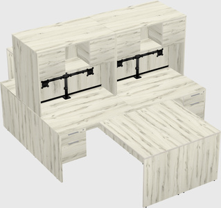 Quad l-shaped office desks