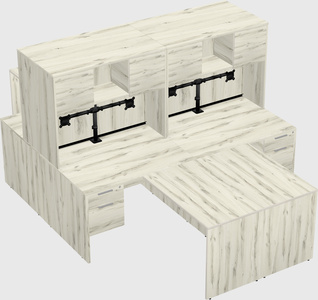 Quad l-shaped office desks