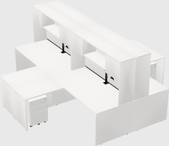 Quad l-shaped office desks