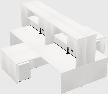 Quad l-shaped office desks