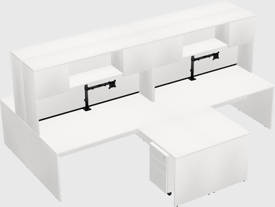 Quad l-shaped office desks