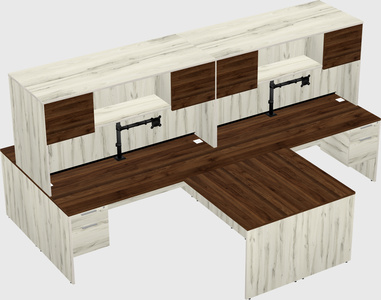 Quad l-shaped office desks
