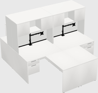 Quad l-shaped office desks