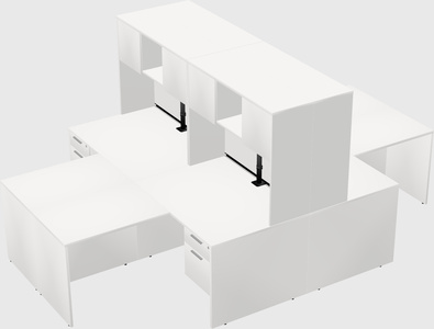 Quad l-shaped office desks